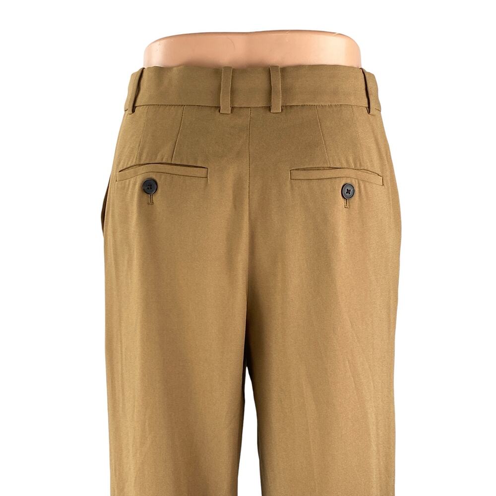 Aritzia Babaton Women's Tan High Waisted Wide Leg Straight Trousers Pants Size 4 - Picture 4 of 7